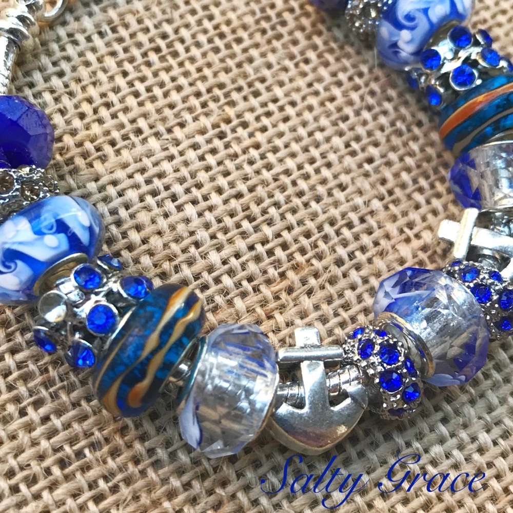 SOLD Anchor Ocean  charm bracelet fits Pandora - Picture 2 of 5